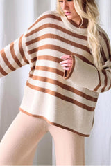 Josalie neule, off white-caramel