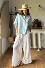 Junette linen shirt, oxford blue