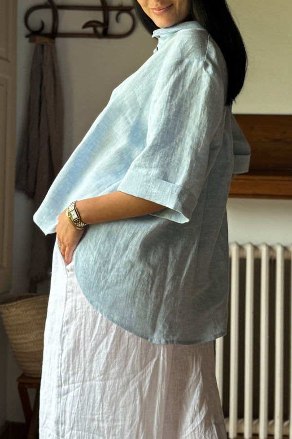 Junette linen shirt, oxford blue