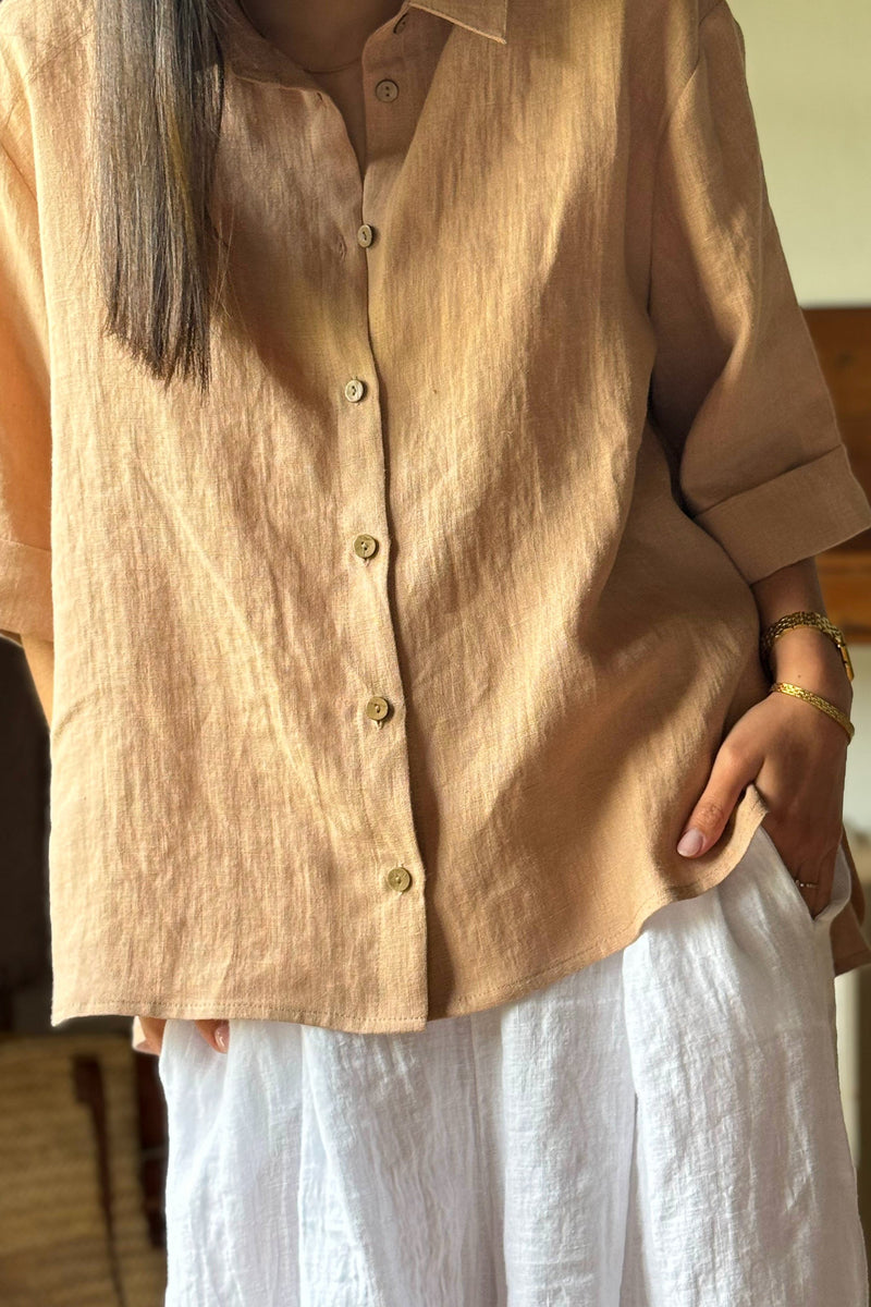 Junette linen shirt, powder