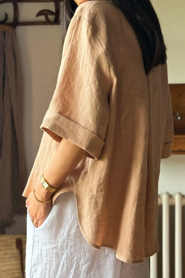 Junette linen shirt, powder