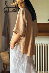 Junette linen shirt, powder