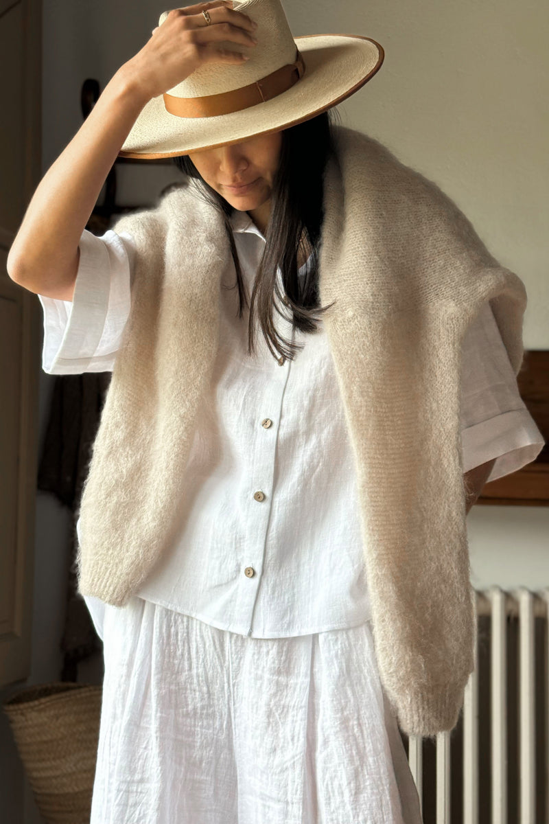 Junette linen shirt, white
