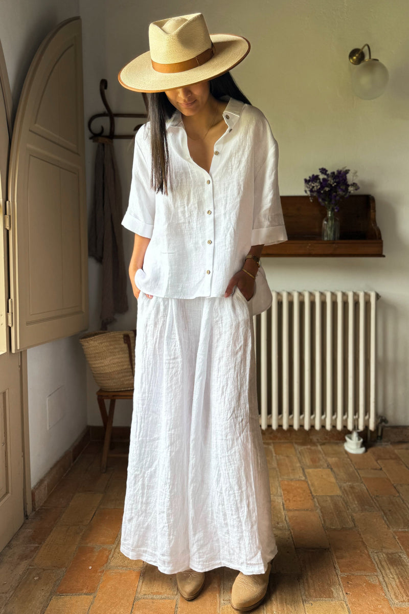 Junette linen shirt, white