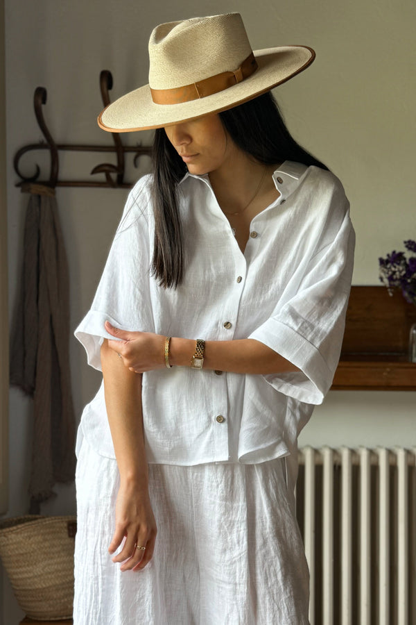 Junette linen shirt, white