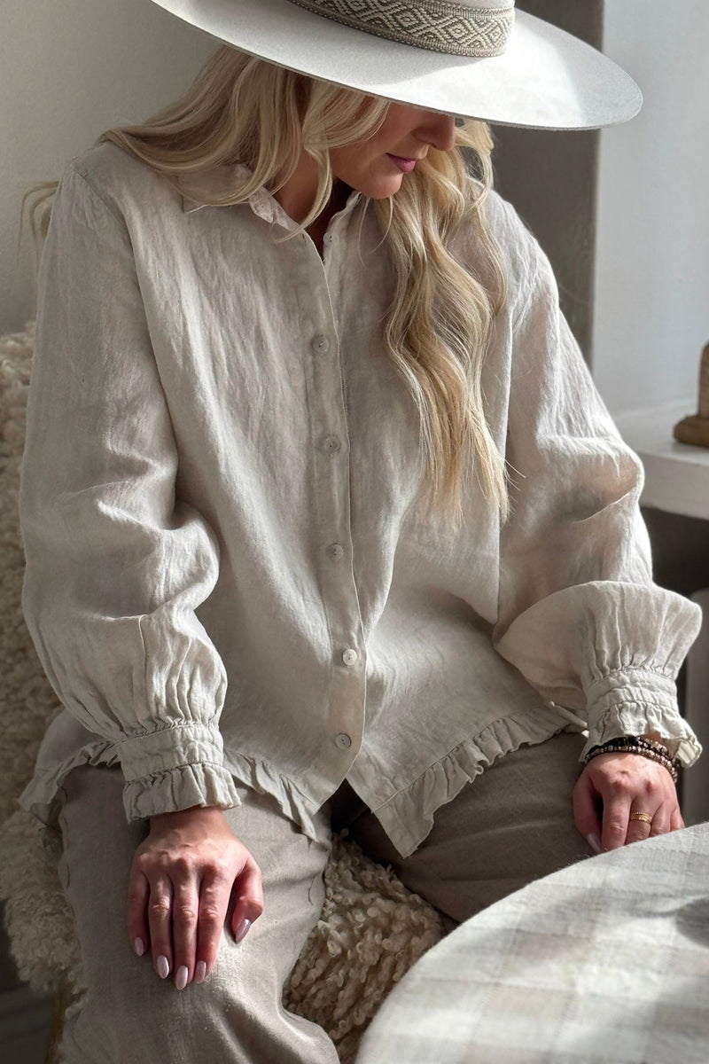 Juniee linen shirt, sand