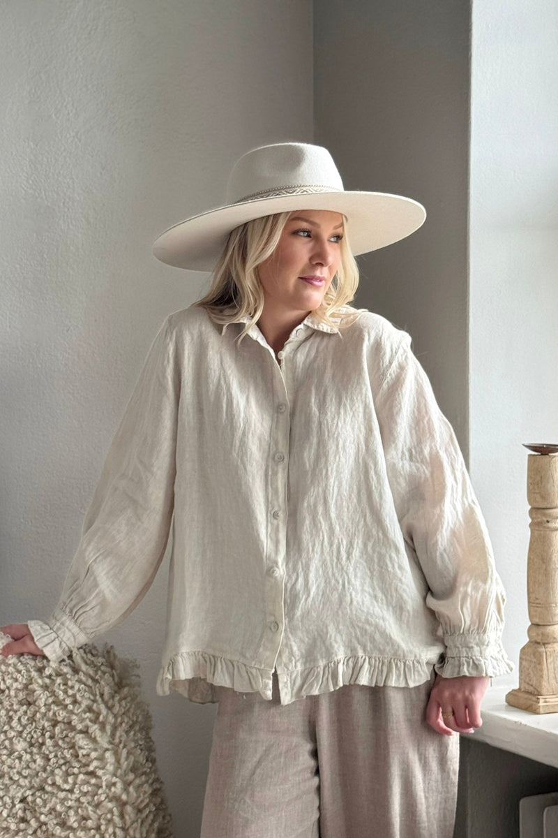 Juniee linen shirt, sand