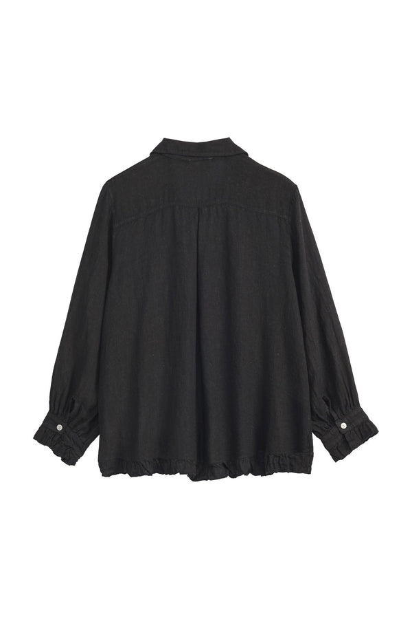 Juniee linen shirt, black