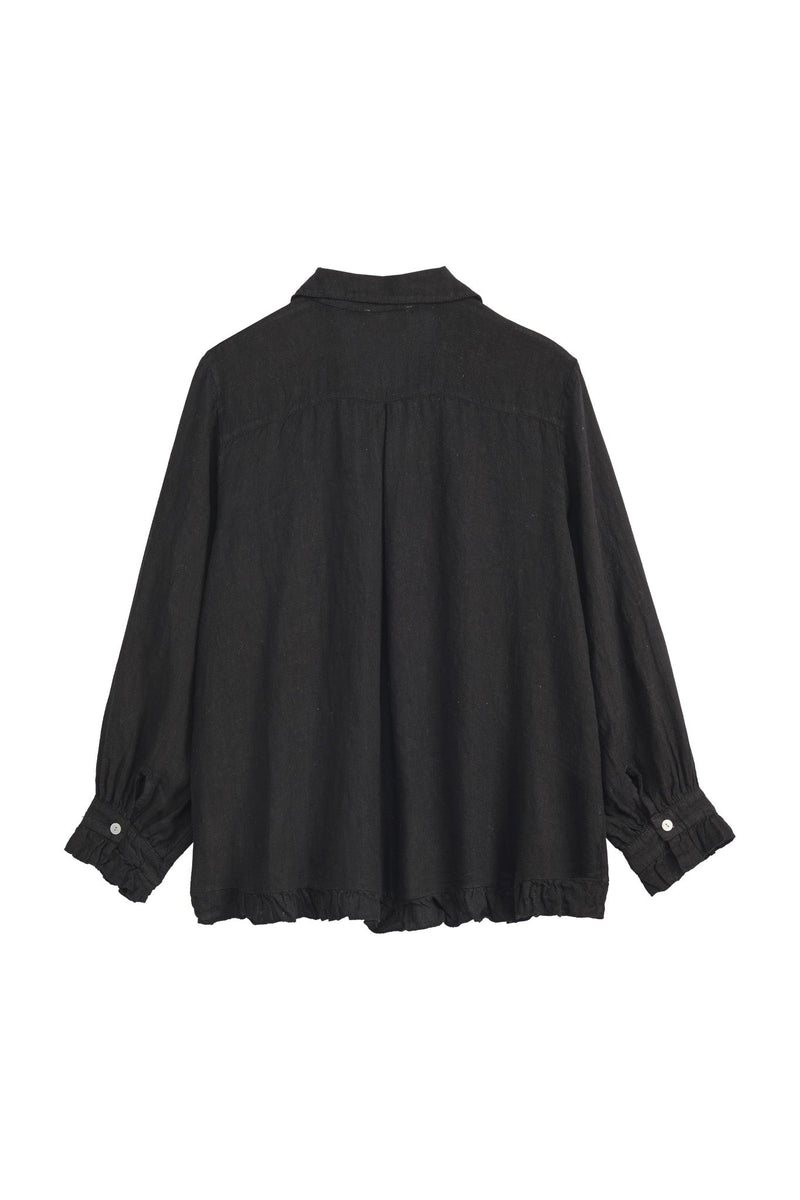 Juniee linen shirt, black
