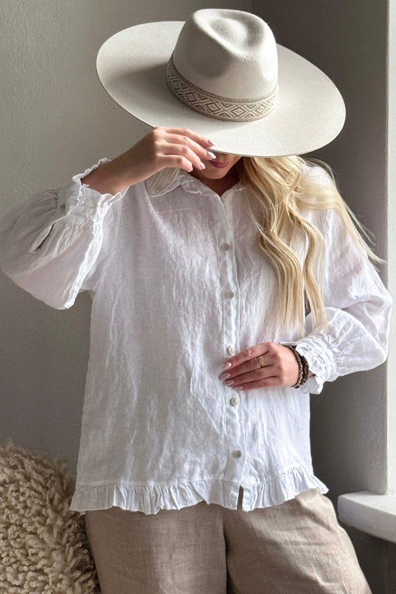Juniee linen shirt, white