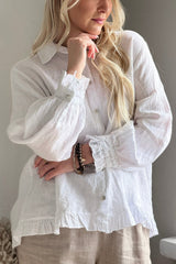 Juniee linen shirt, white