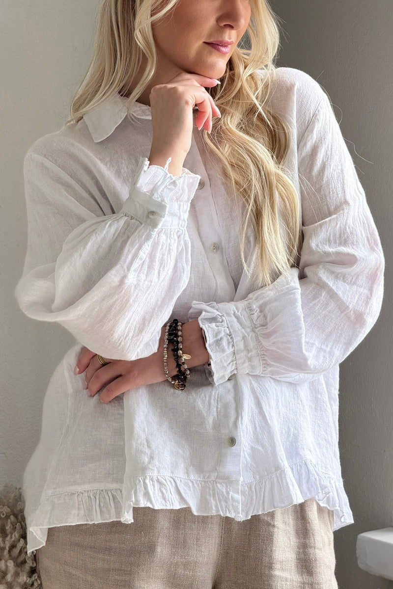Juniee linen shirt, white