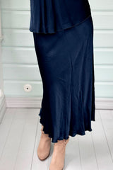 Silklook viscose skirt, navy