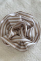 Flower brooch, beige stripe