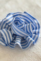 Flower brooch, blue stripe