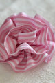 Flower brooch, pink stripe
