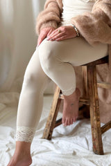 Bamboo Lace leggingsit, beige