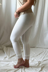 Bamboo Lace leggingsit, valkoinen