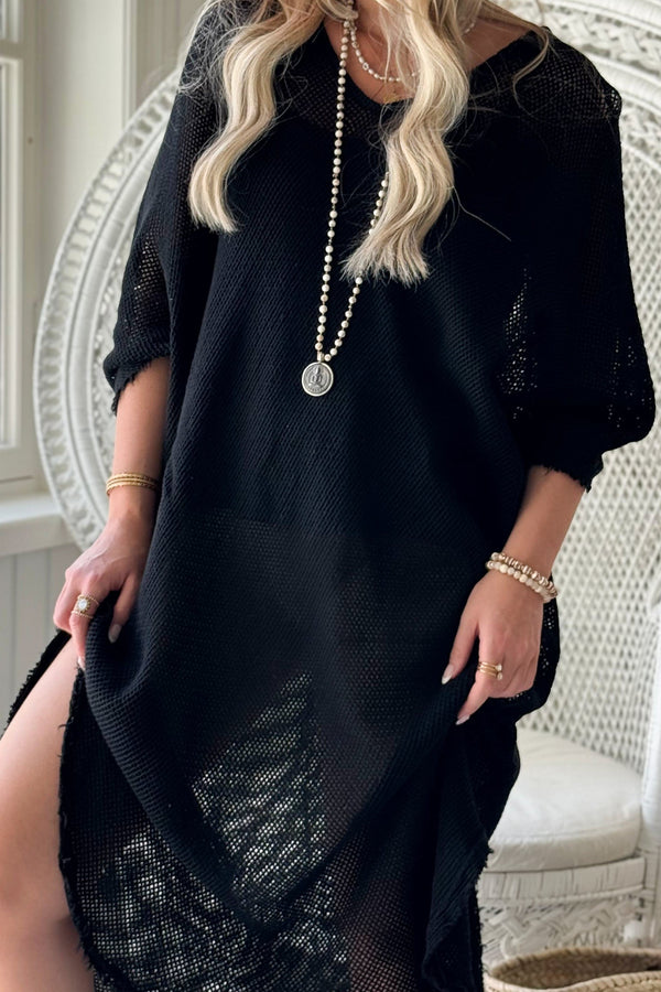 Leilani mesh kaftan, black