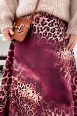 Leo viscose skirt, burgundy