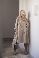 Leonore linen dress, cashmere