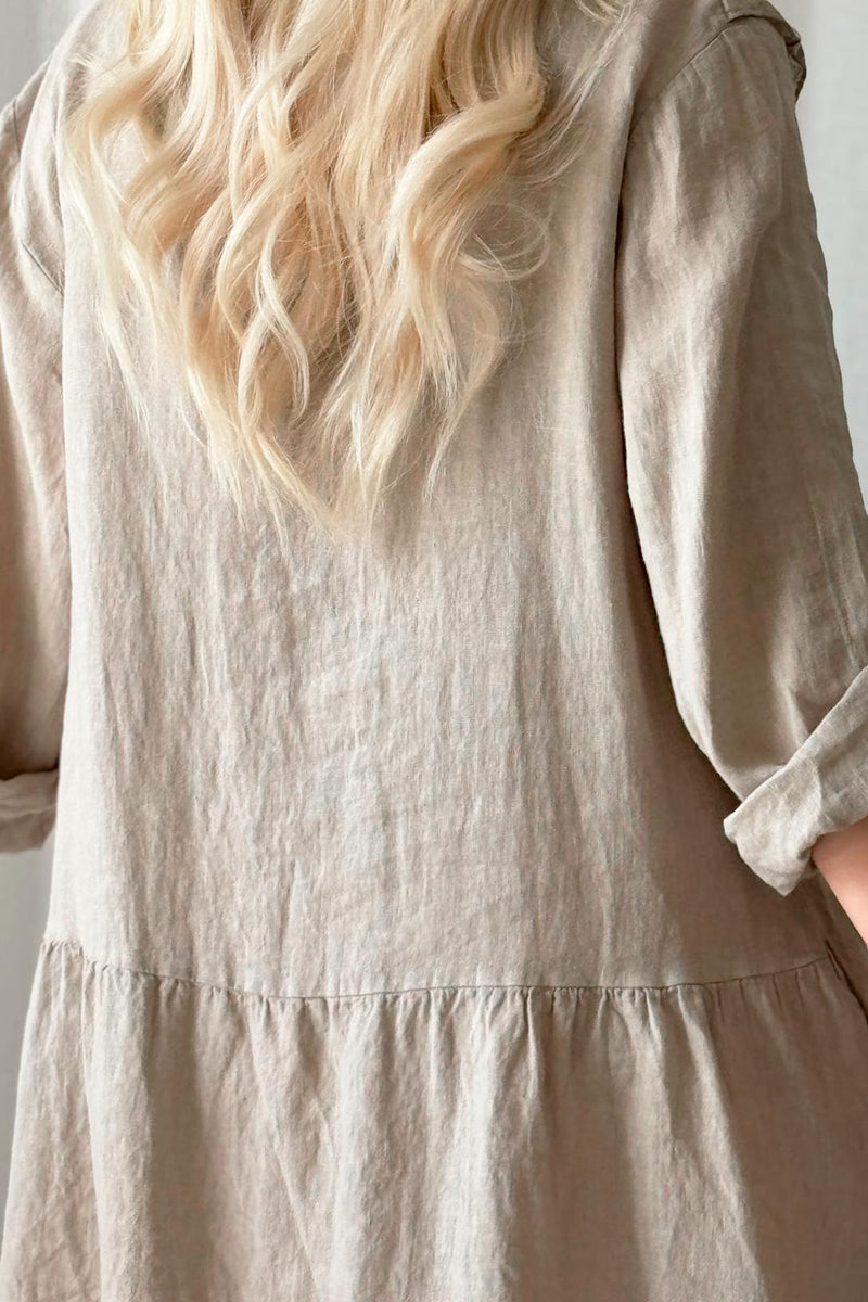 Leonore linen dress, cashmere