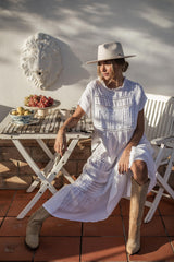 Lilia linen dress, white