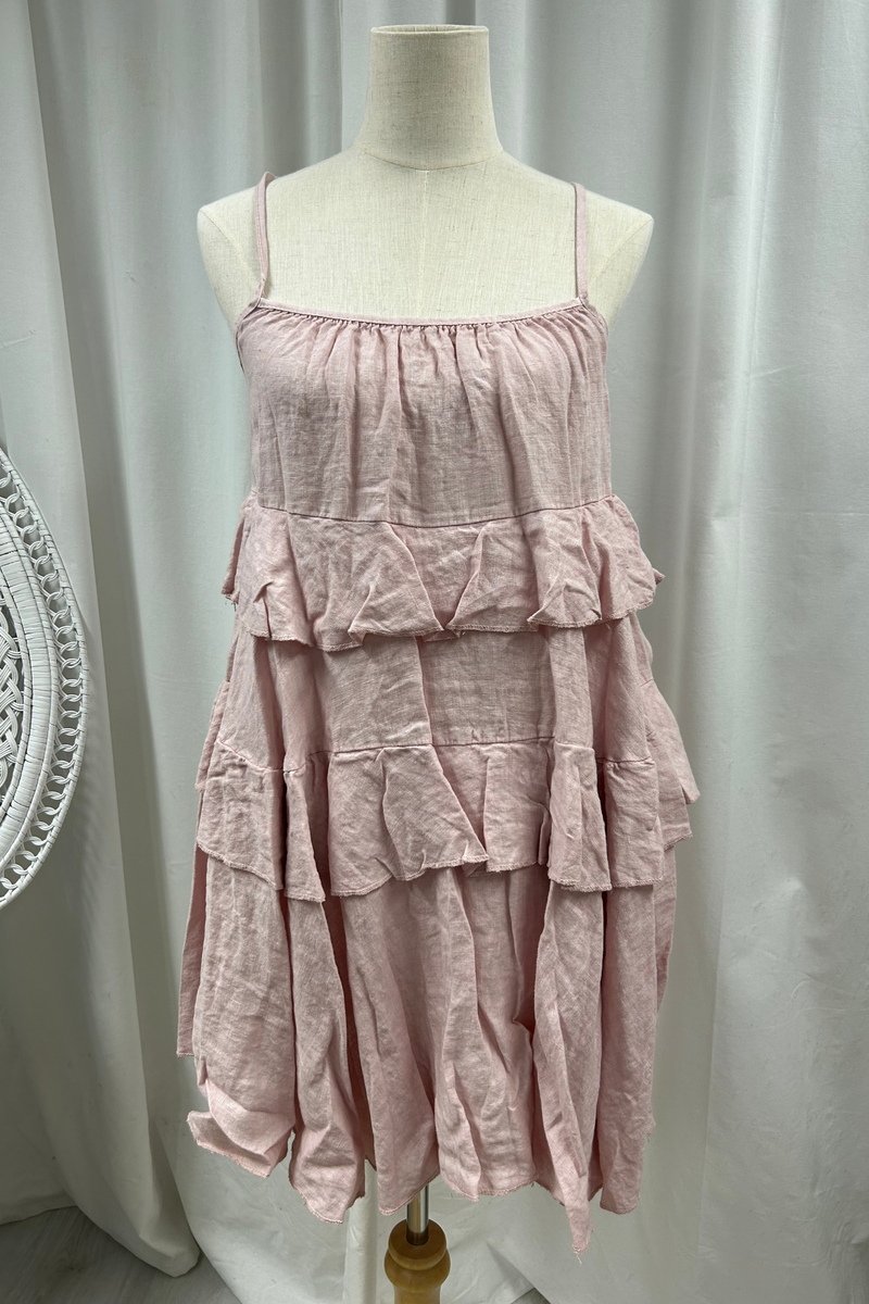 Lilibet silver dress, light pink