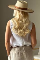 Lina linen top, white