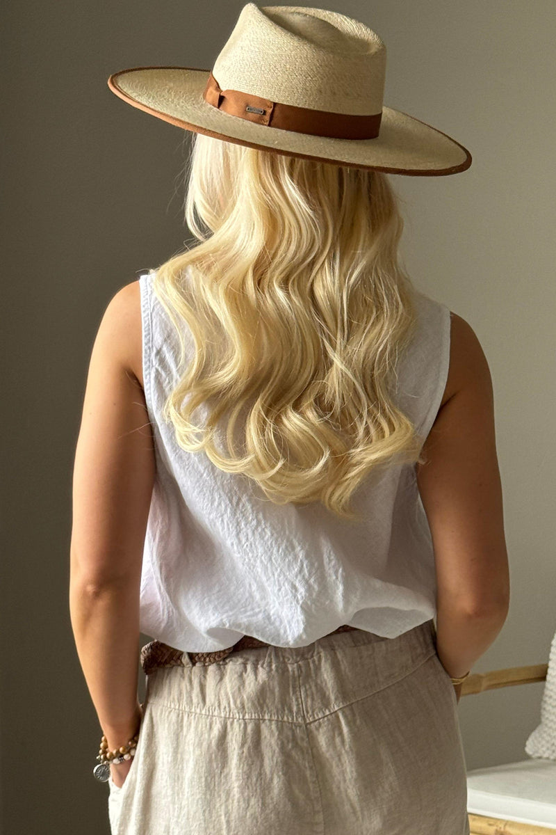 Lina linen top, white