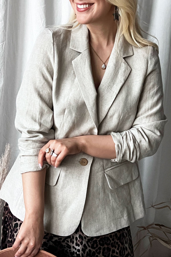 Linen blazer, natural