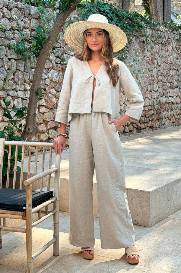 Mallorca linen pants, natural