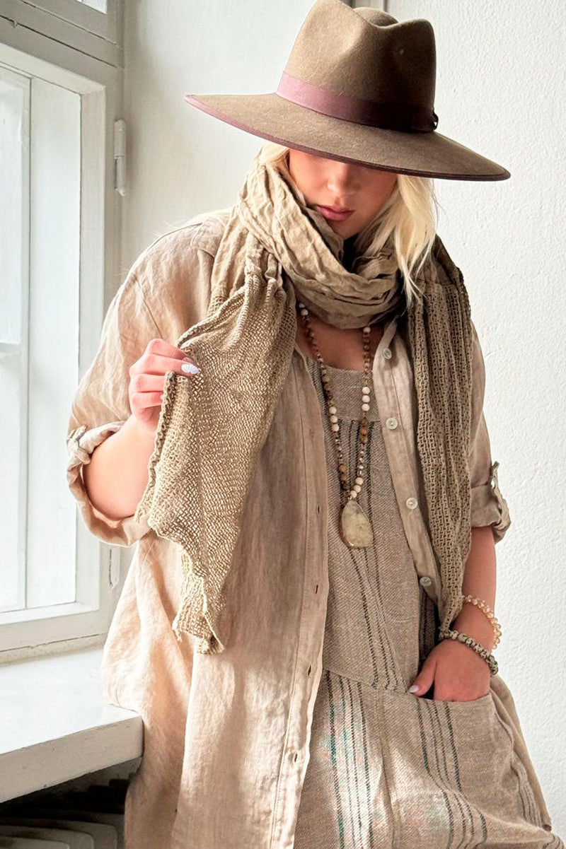Linen mesh scarf, savanna