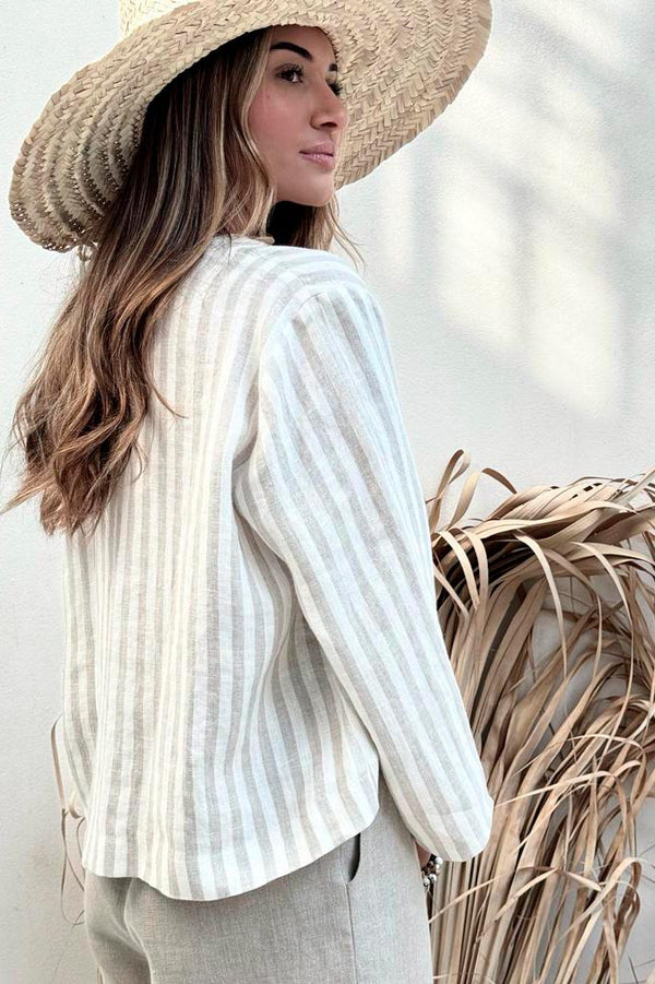 Linen bolero, stripes