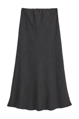 Linen pencil skirt, black