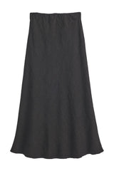 Linen pencil skirt, black