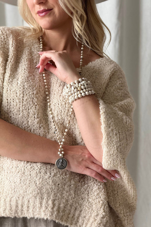 Lissy knit vest, off white