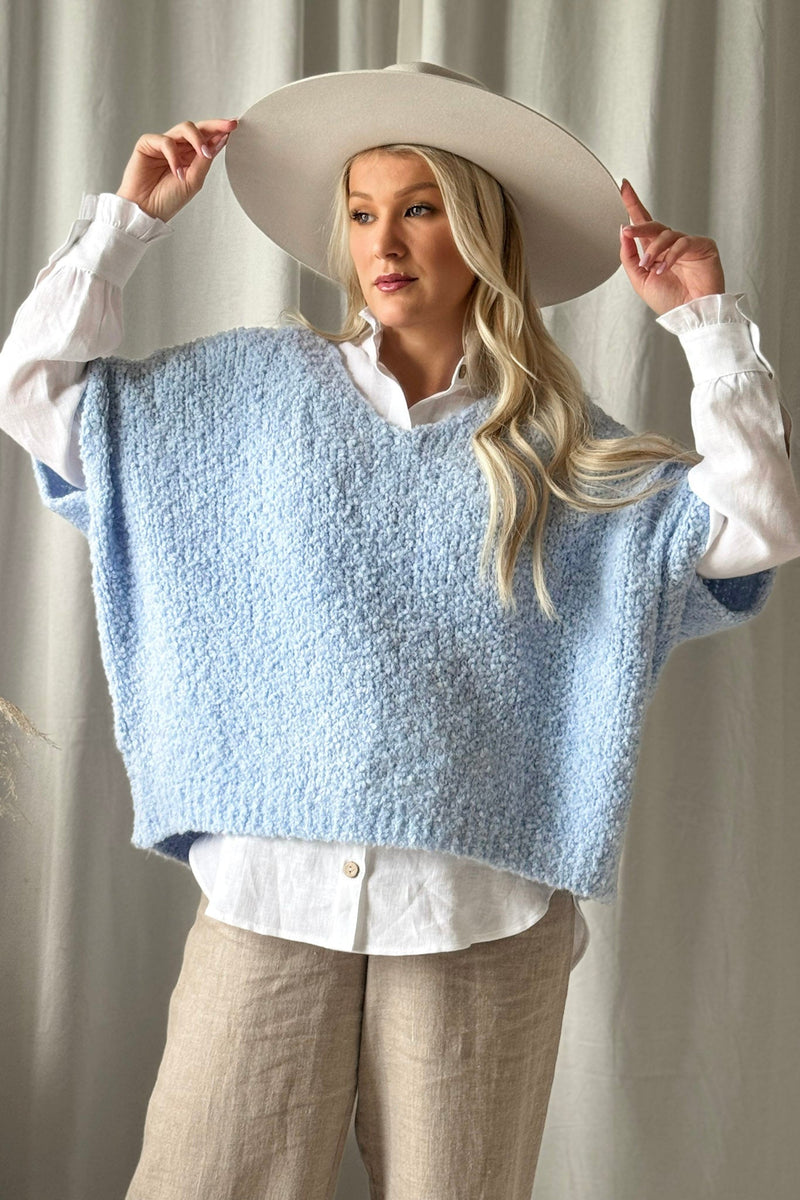 Lissy knit vest, sky blue