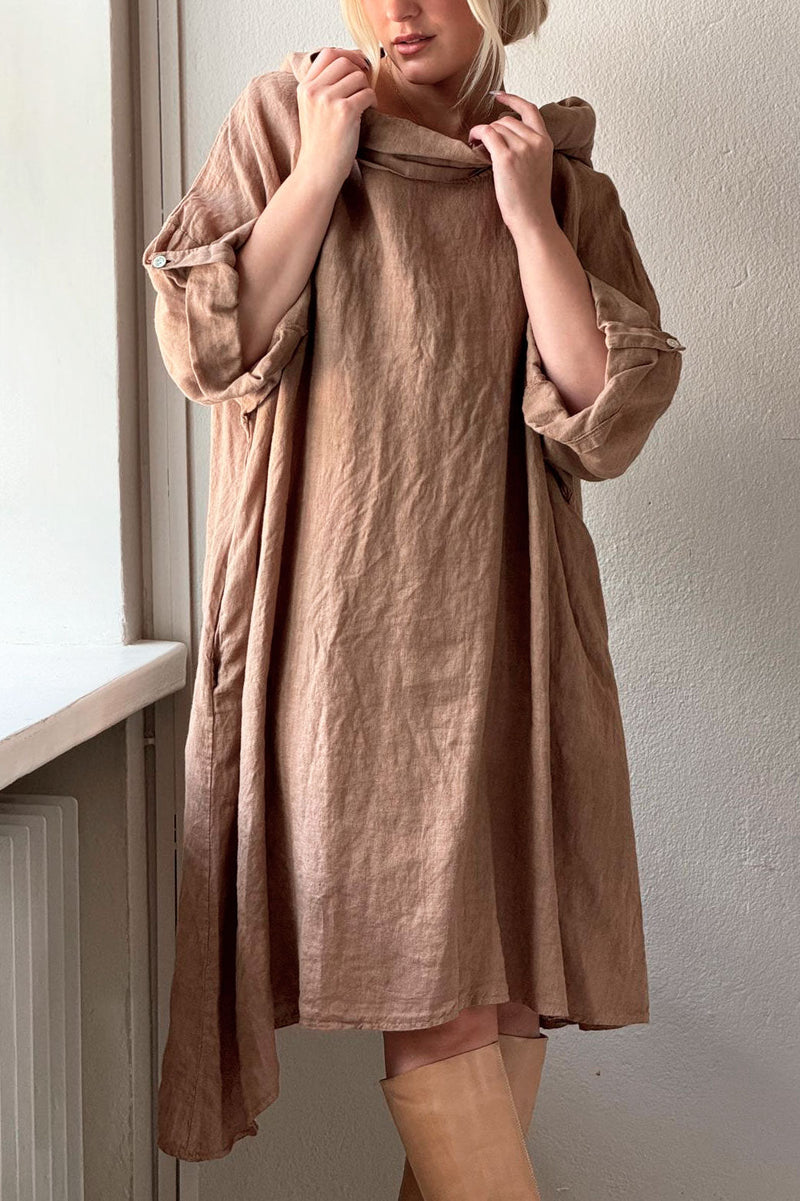 Long walk linen tunic, caramel