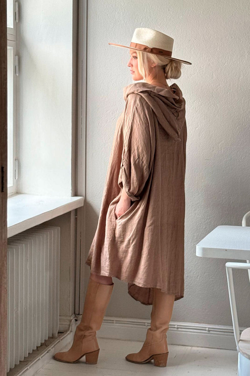 Long walk linen tunic, caramel