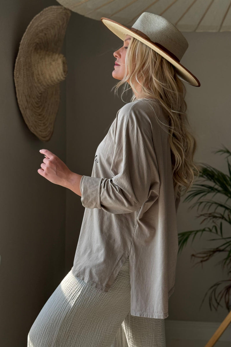 Bohemiana Vintage pitkähihainen t-paita, cashmere