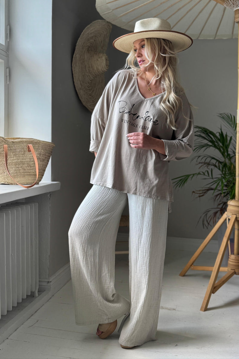 Bohemiana Vintage pitkähihainen t-paita, cashmere