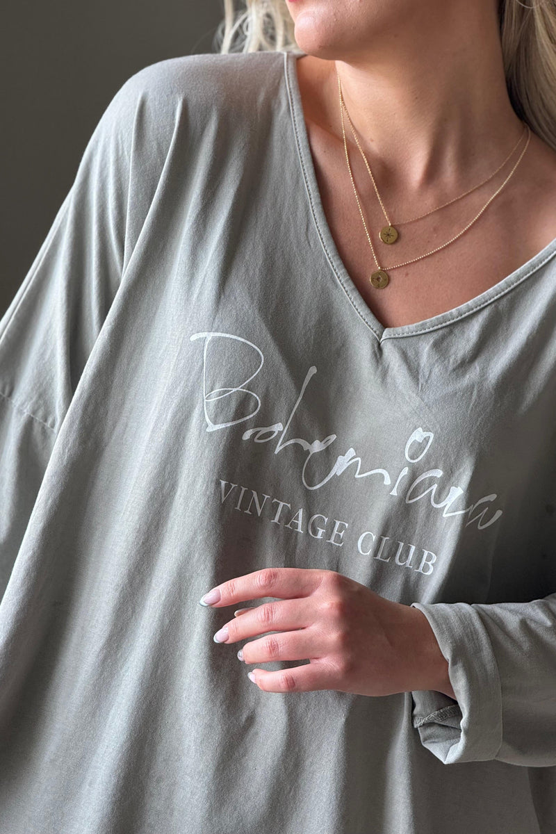 Bohemiana Vintage pitkähihainen t-paita, taupe