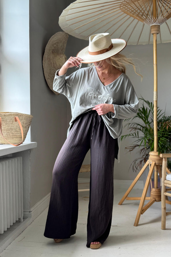 Bohemiana Vintage pitkähihainen t-paita, taupe
