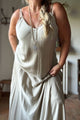 Lonna satin top, beige