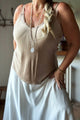 Lonna satin top, caramel