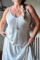 Lonna satin top, off white