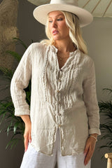 Louie linen shirt, sand