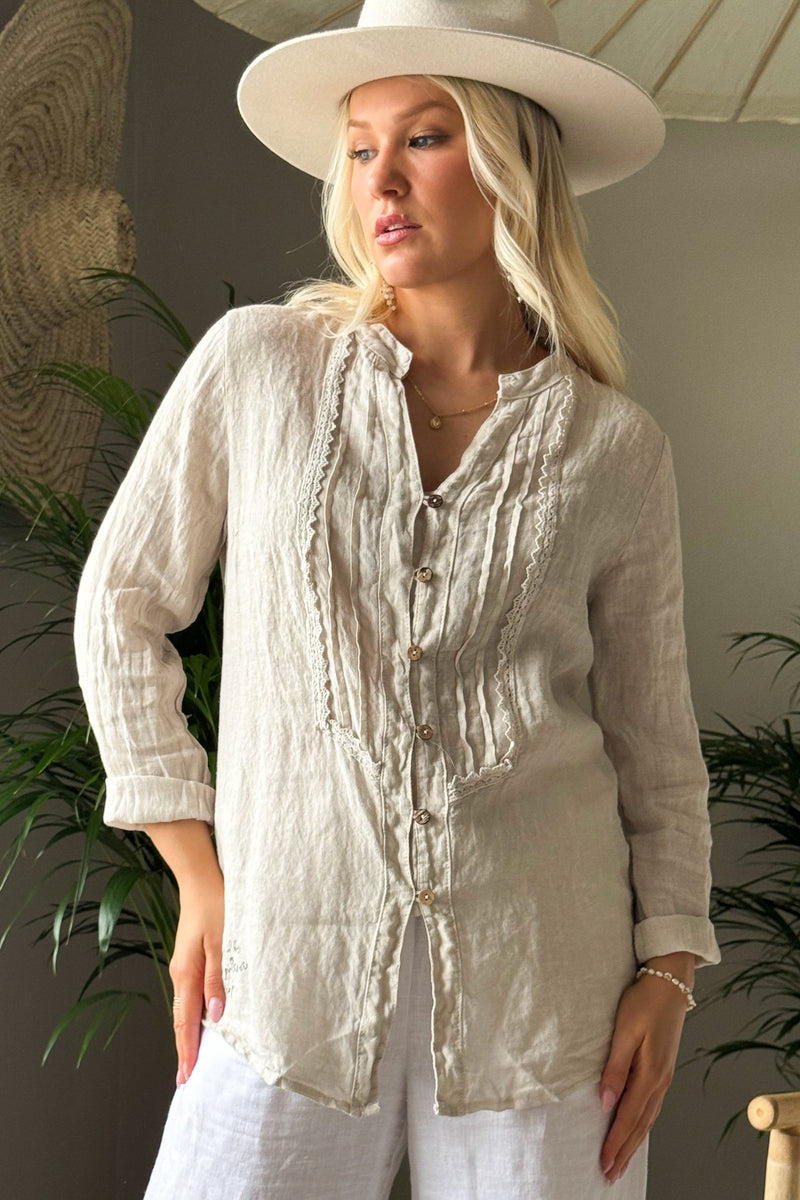 Louie linen shirt, sand