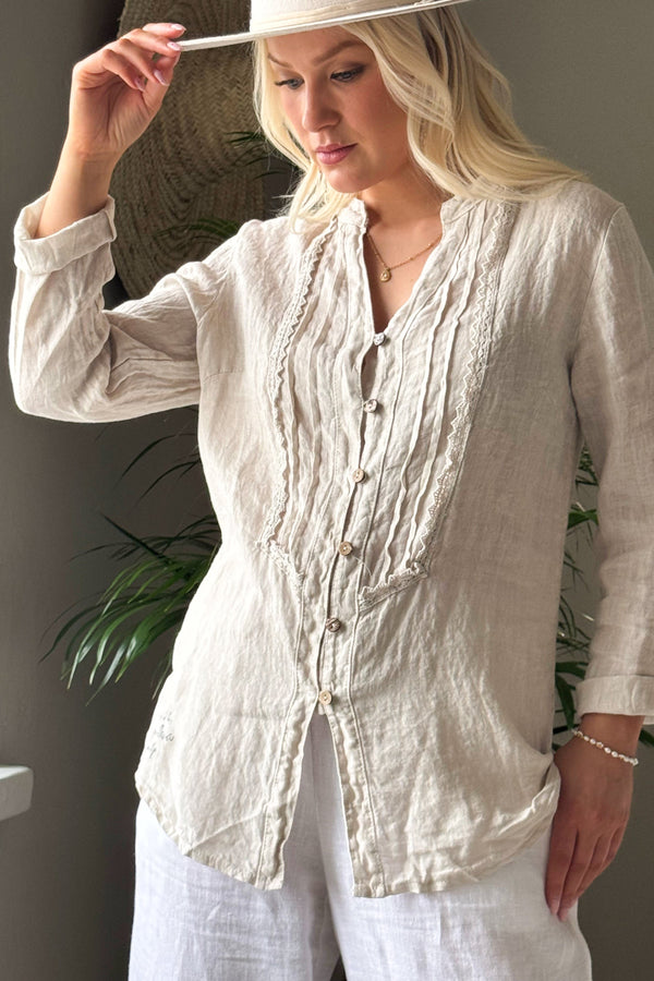 Louie linen shirt, sand